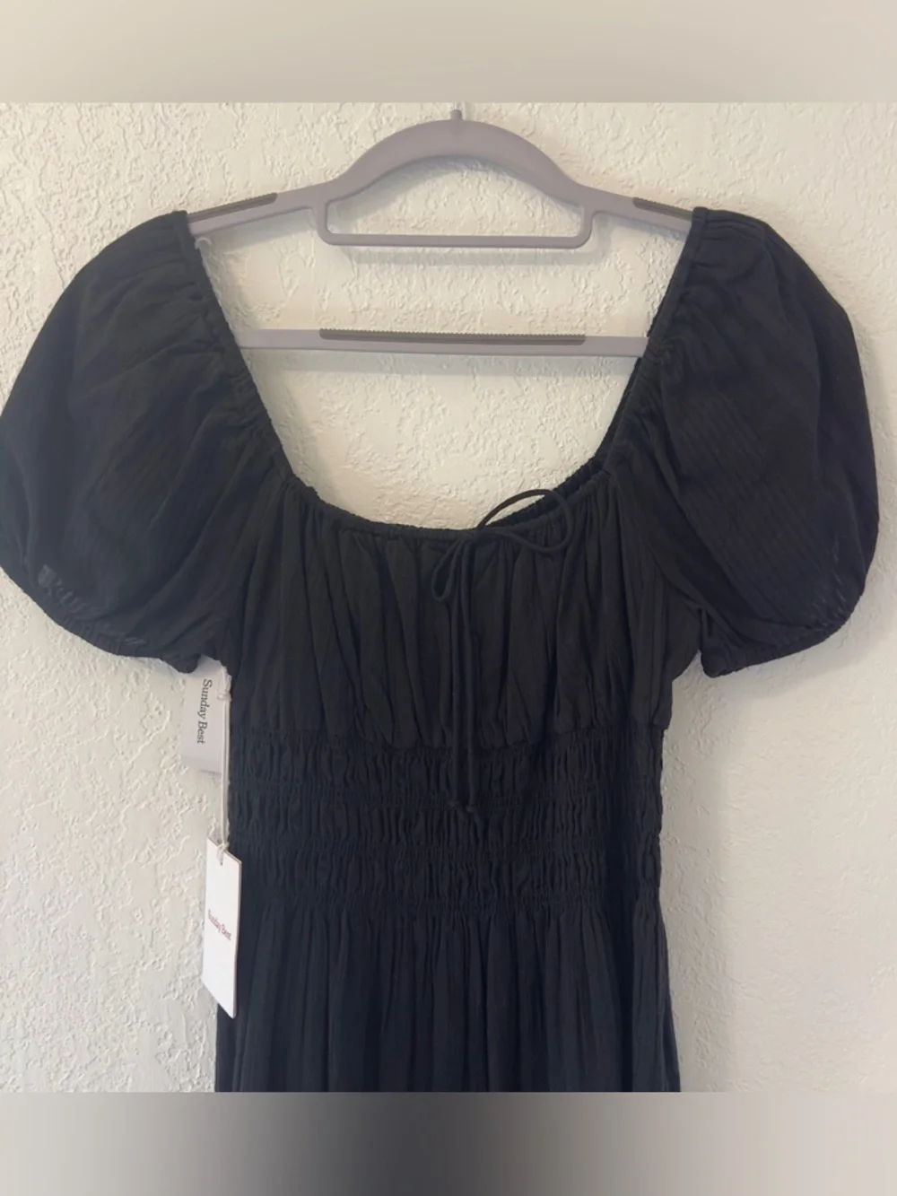 NWT Aritzia Sunday Best Black Kay Puff Sleeve Mini Dress - Picture 2 of 6